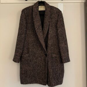Jaeger Women's Pink Mohair Herringbone Coat
